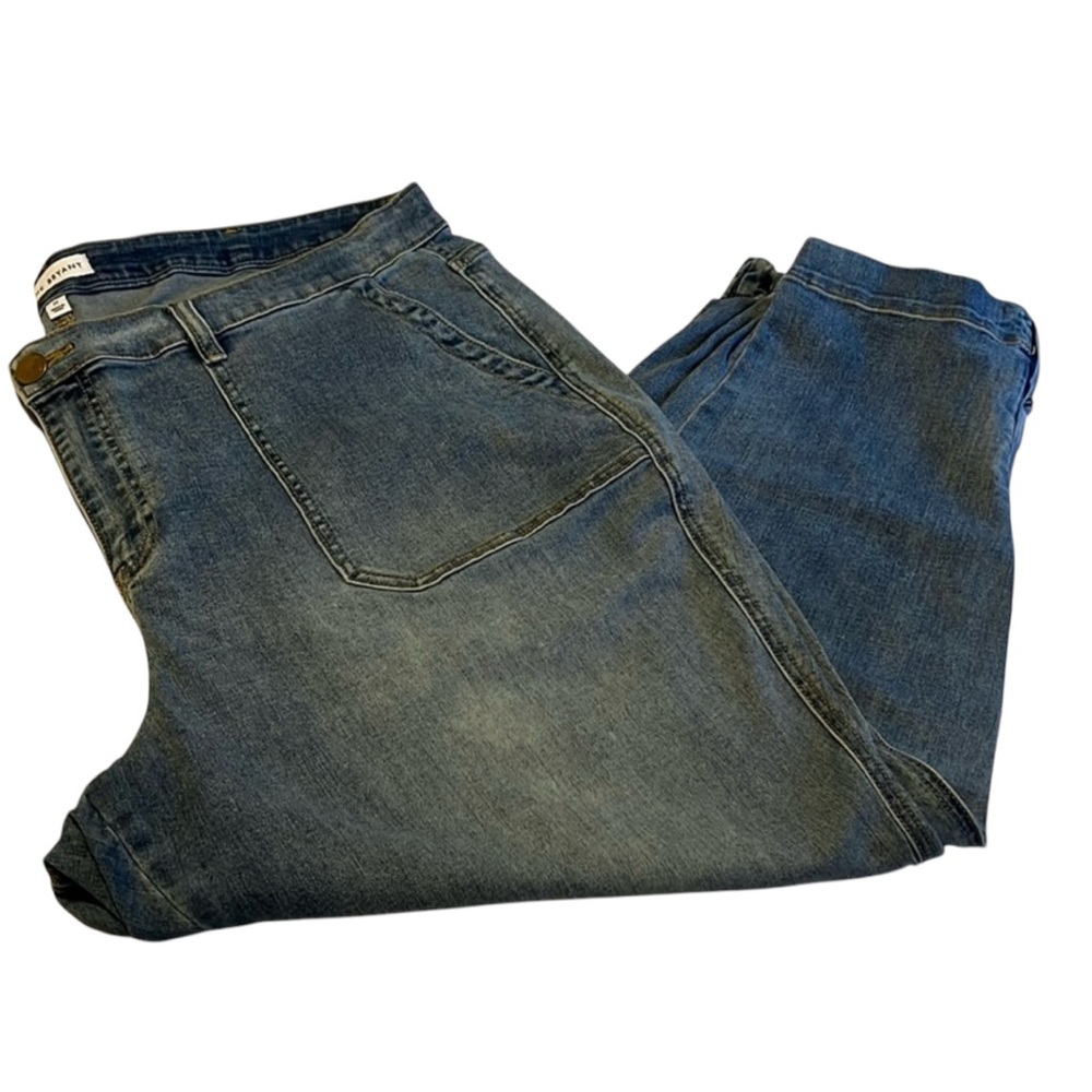 Lane Bryant Mid Rise Boyfriend Jogger Jeans Sz 22 Stretch Light Wash EUC